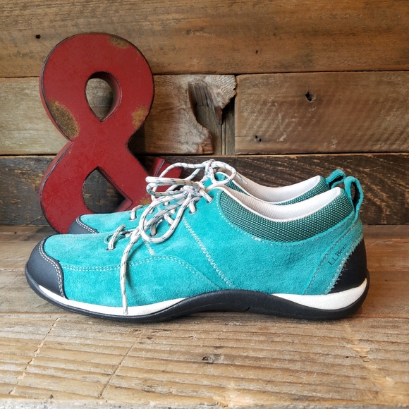 L.L. Bean Shoes - L.L BEAN Teal Suede Leather Lace Up Shoes Size 8.5